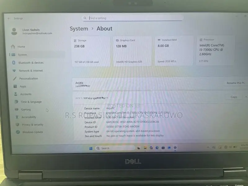 Dell i5 7 gen laptop
