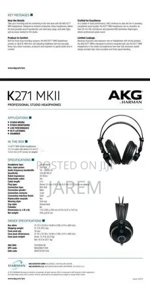 AKG K271 MK2 Studio Headphone