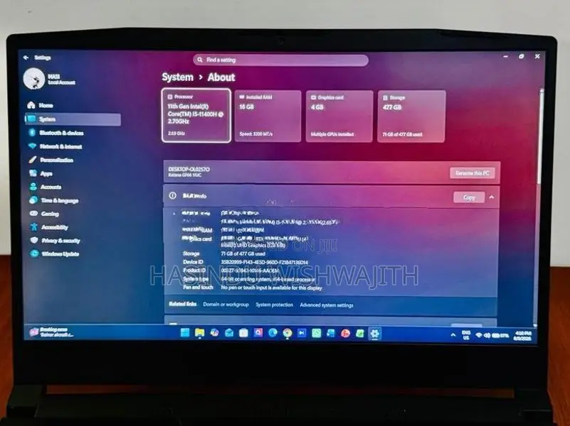 MSI GF66 Gaming Laptop