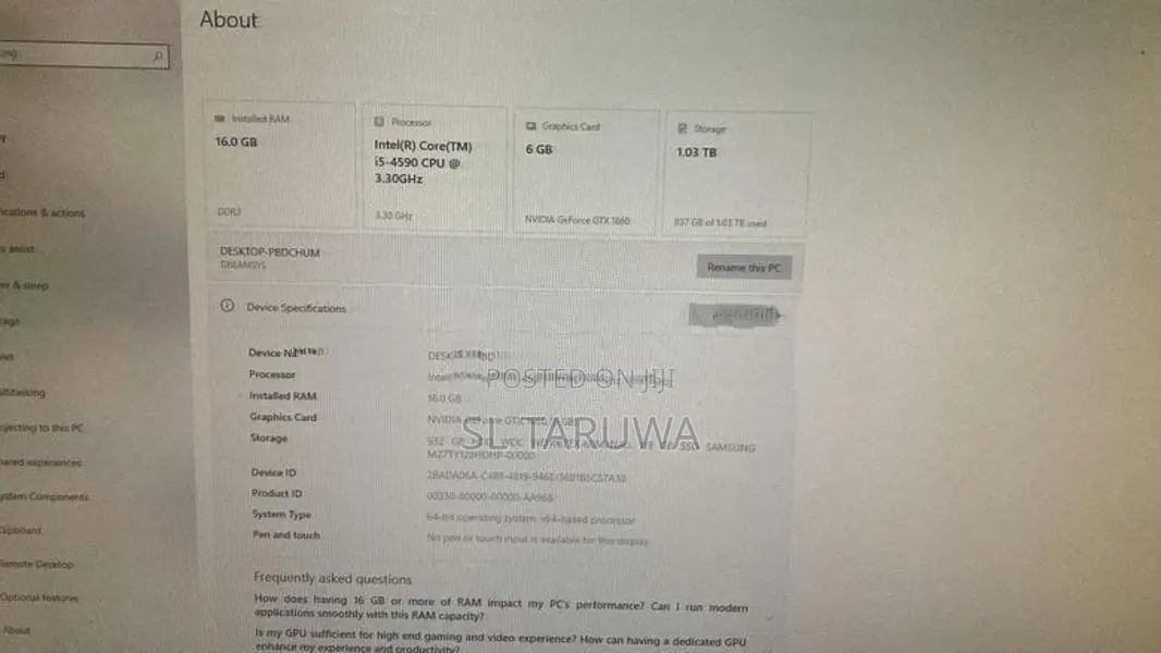 Samsung GTX 1660 6GB Gaming PC