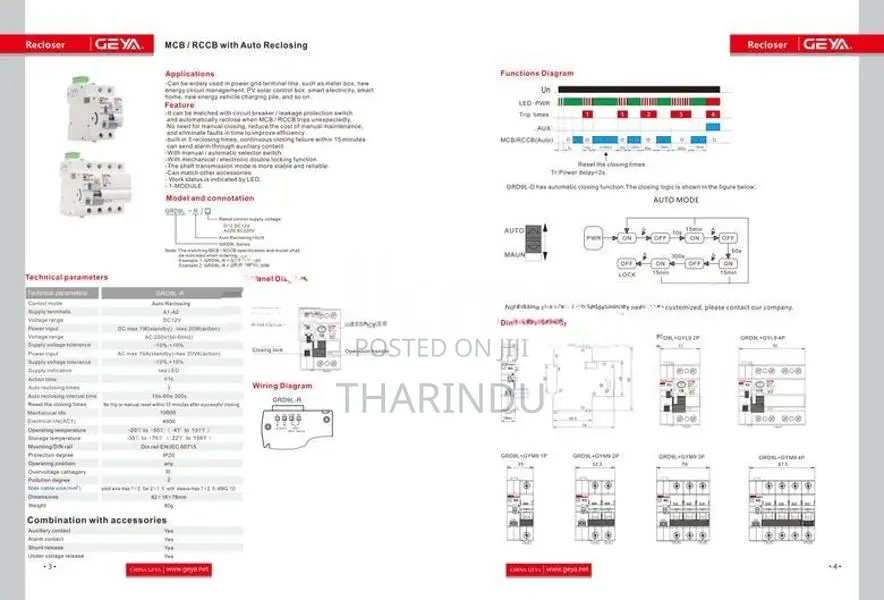 Auto Recloser With A Type Rccb RCD Elcb Self-Reclosing 2P-40A-30mA
