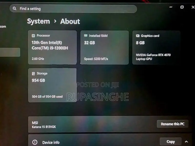 MSI Gaming KATANA 15 B13V Laptop