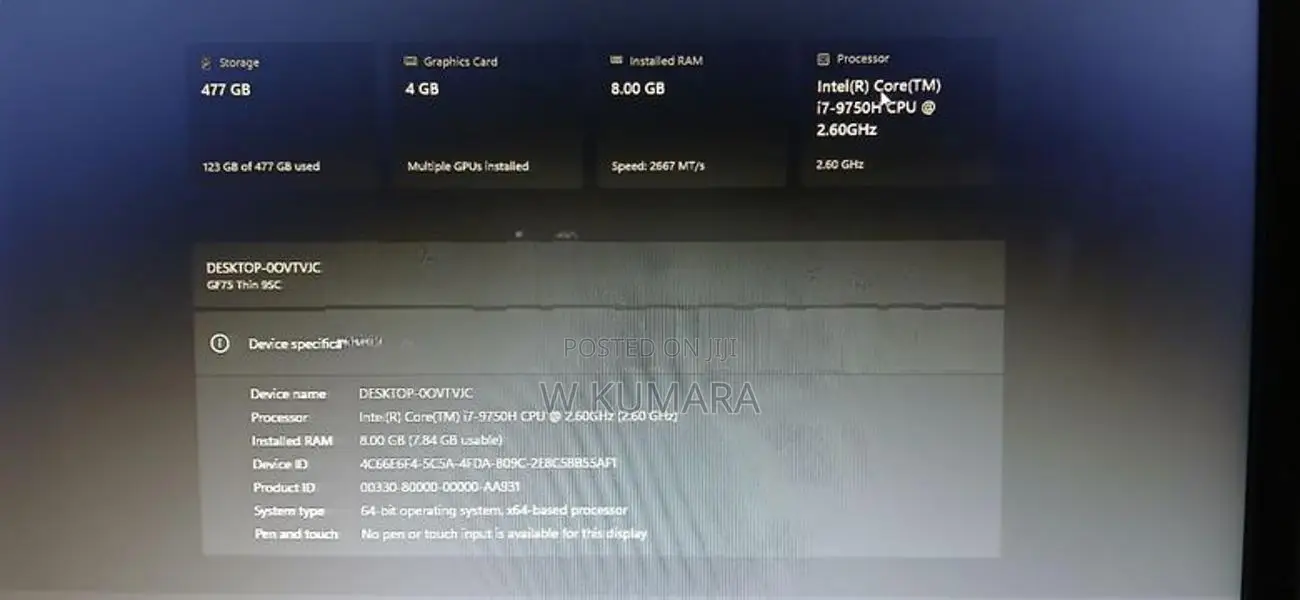 MSI GF75 Thin 95C Laptop