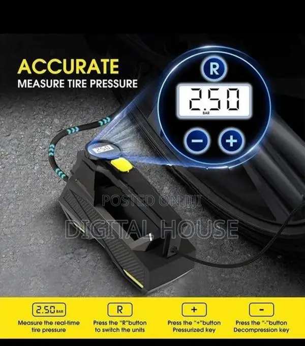 car Air Pump / Compressor 12V Digital + LED torch 150 PSI - new