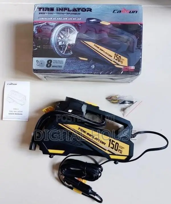 car Air Pump / Compressor 12V Digital + LED torch 150 PSI - new