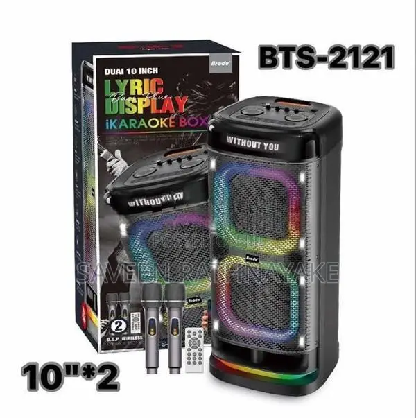 Brodu Bts - 2121 High Power Outdoor Party Speakers With Dual Mic (200W