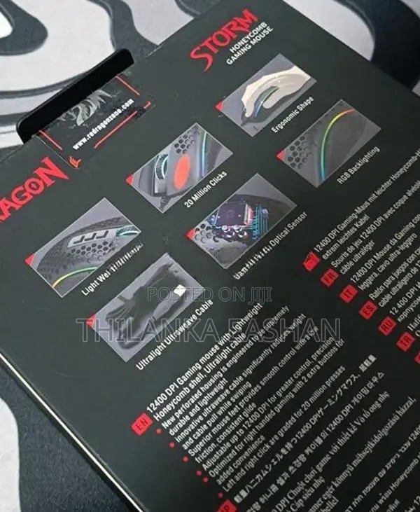 Redragon Storm M808 USB wired RGB Ergonomic Gaming Mouse - 12400 DPI