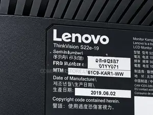 Lenovo ThinkVision E20-30 Brand New Monitor 19.5"