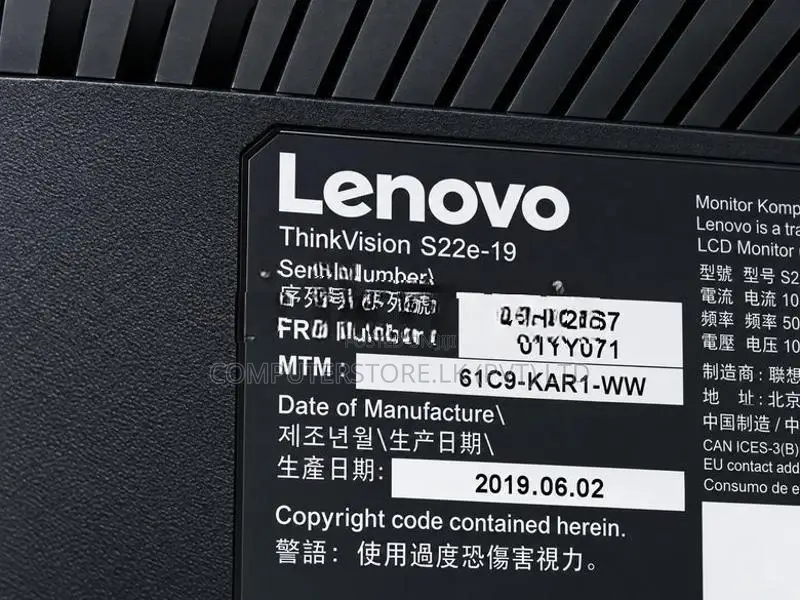 Lenovo ThinkVision E20-30 Brand New Monitor 19.5"