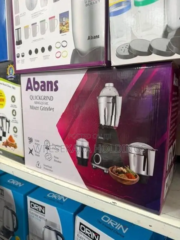 Brand New Abans 3 In 1 Mixer Grinder 550W (ABMGQ550C)