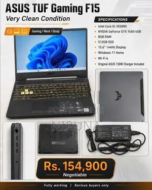 ASUS TUF Gaming F15 i5, 8GB GTX 1650 144Hz