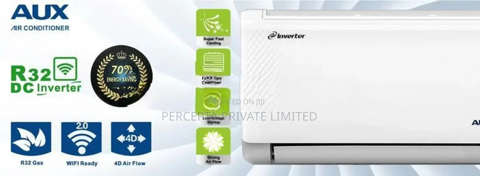 AUX 12000BTU Inverter Air Conditioner Brand New