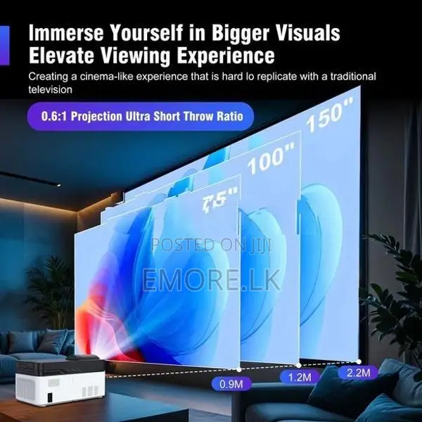 HY450 8K Projector 700ANSI Ultra Short Throw 1080p - EMORE