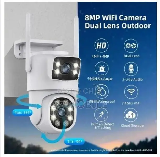 8MP 4G SIM Dual Lens Outdoor 360° Human Detect CCTV Security PTZ Camer
