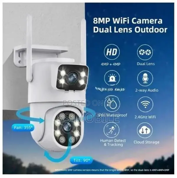 8MP 4G SIM Dual Lens Outdoor 360° Human Detect CCTV Security PTZ Camer
