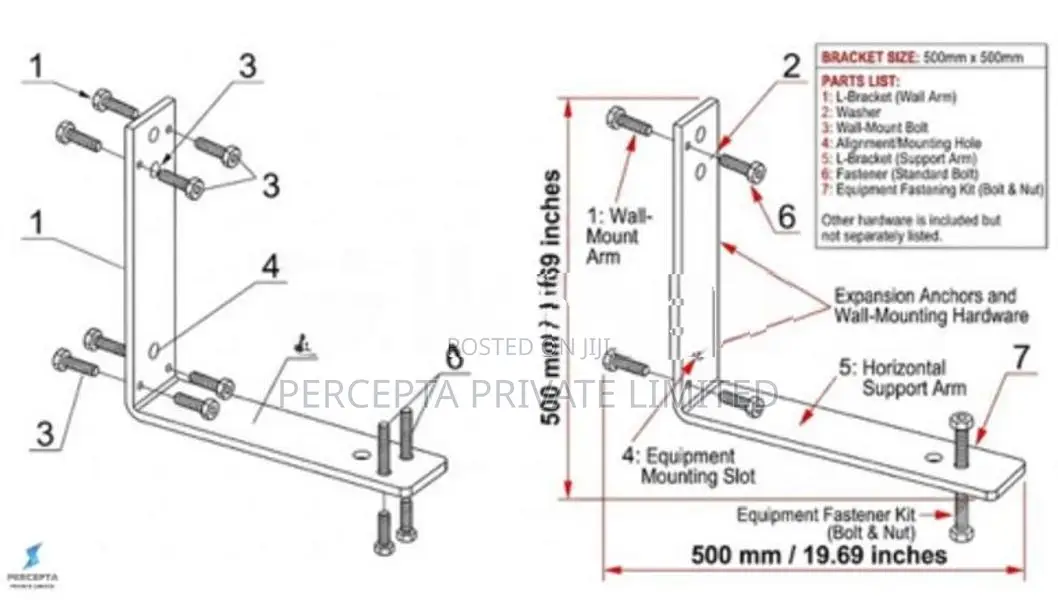 500×500mm Air Conditioner Outdoor Unit Wall Bracket - Brand New