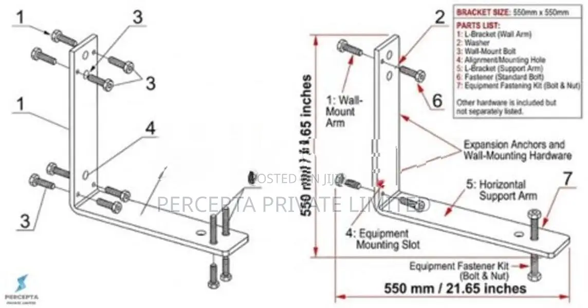 550×550mm Air Conditioner Outdoor Unit Wall Bracket - Brand New