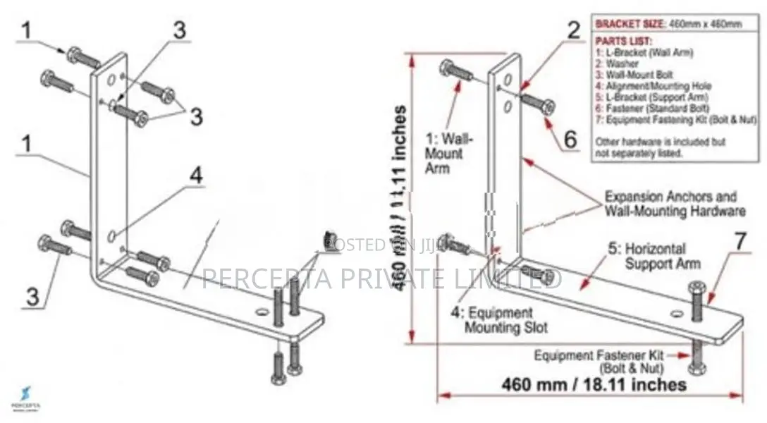 460×460mm Air Conditioner Outdoor Unit Wall Bracket - Brand New