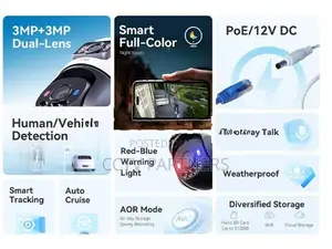 IMOU Cruiser Dual POE 6MP AI Human Vehicle Detect Active Deterrence CC
