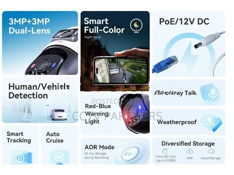 IMOU Cruiser Dual POE 6MP AI Human Vehicle Detect Active Deterrence CC