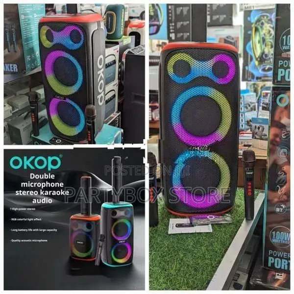 OKOP KP - 8009 Outdoor Party Speakers with Dual Mic (100W)