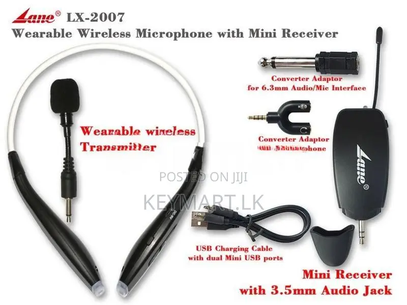LANE Rechargeable UHF Wireless Neck Microphone (LX-2007)