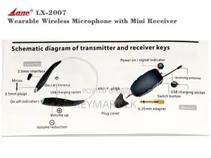 LANE Rechargeable UHF Wireless Neck Microphone (LX-2007)