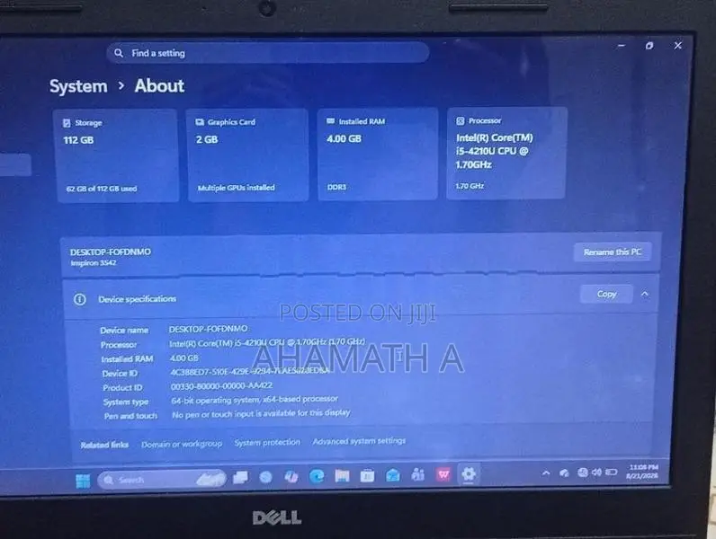 Dell Laptop i5 128 SSD