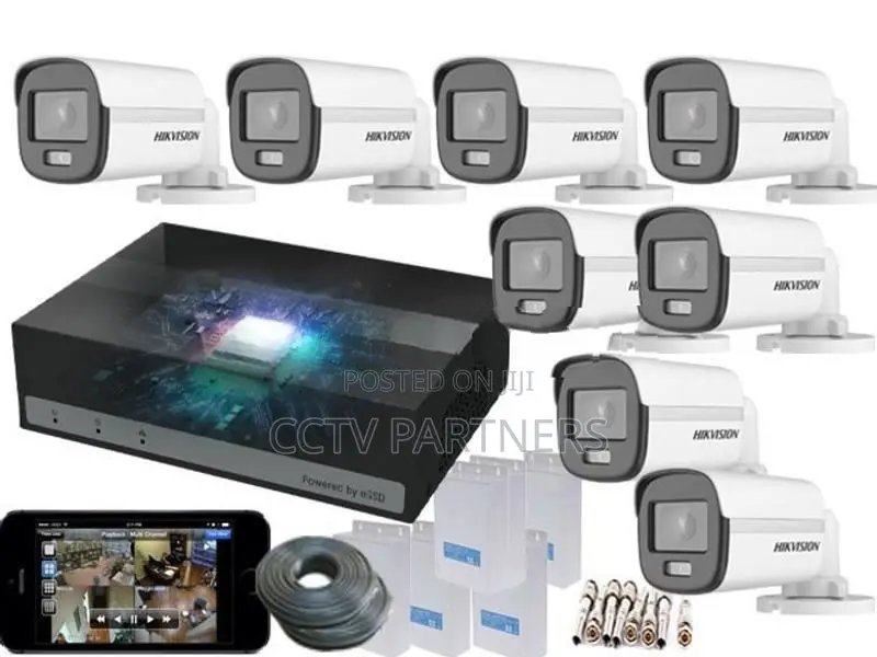 Hikvision 8ch e-DVR 1TB HDD ColorVu 1,080P 20M Turbo HD CCTV 8 Cameras