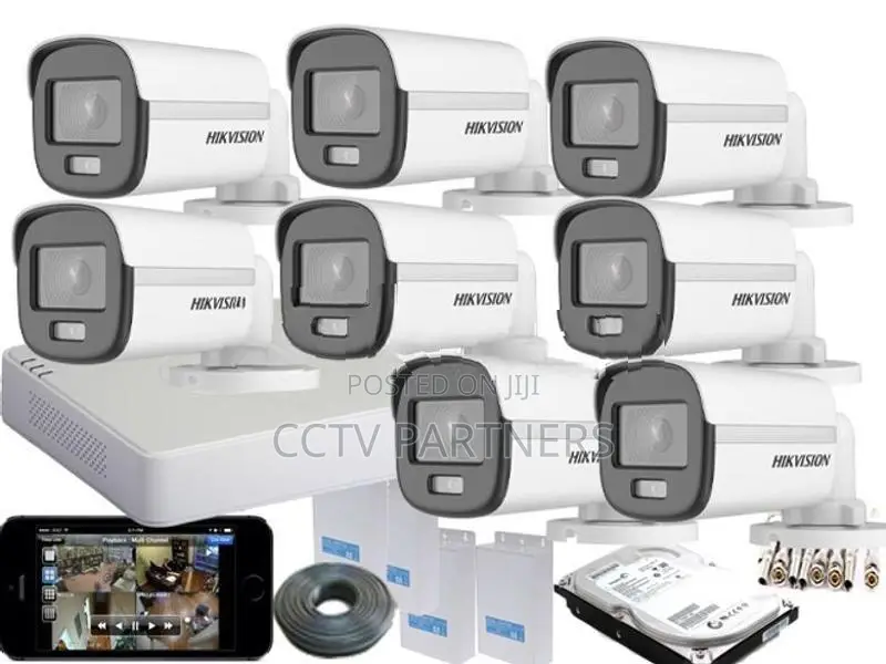 Hikvision Turbo HsD 20mete 1,080P ColorVu-Audio CCTV 8 Cameras Package