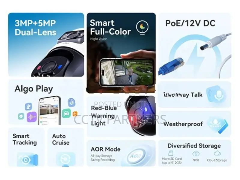 IMOU Cruiser Dual PoE 10MP Two-Way Audio ColorVu CCTV IPC-PS70FP-10M1
