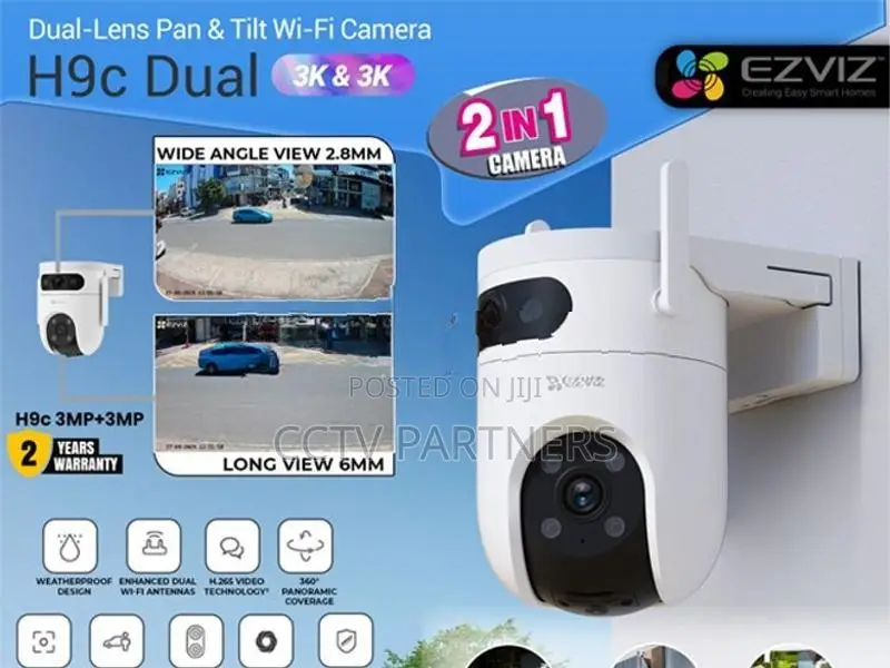 EZVIZ H9C 4G + Wi-Fi Dual Lens 5MP+5MP 360 ColorVu Two-Way Audio CCTV