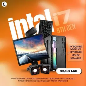 INTEL CORE I7 9TH GEN DDR4 8GB RAM 128GB SSD & 500 HDD FULL SET 19"