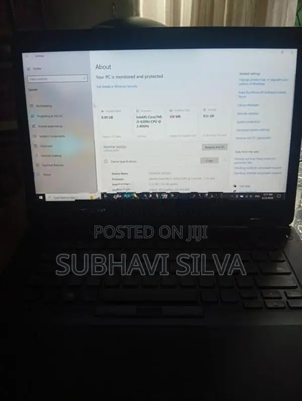 Dell Laptop 1tb Ssd, 8gb Ram, 520 HD Intel Graphics, Core i5 6th Gen