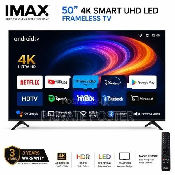 IMAX JAPAN 50" 4K UHD Smart Android 14 TV +Smart Remote