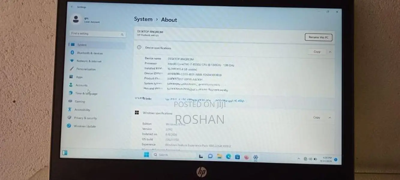 HP Probook 440 G5 i7 8th Gen