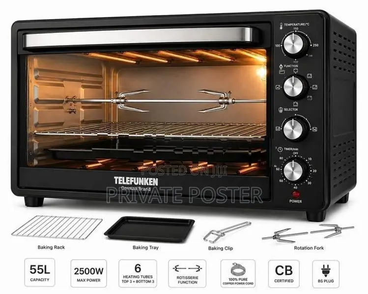 New TELEFUNKEN 45L Electric Oven German Brand