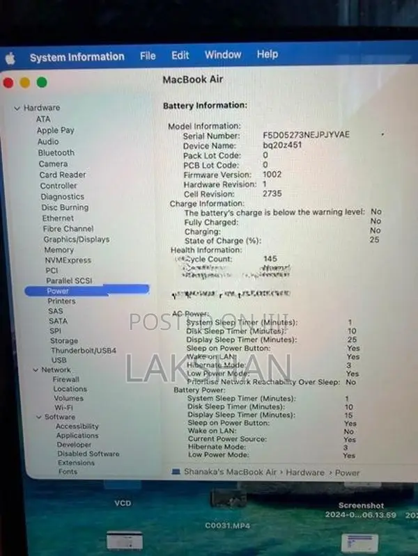 Apple MacBook Air M1 2020 8GB Ram 256GB SSD Box With Charger
