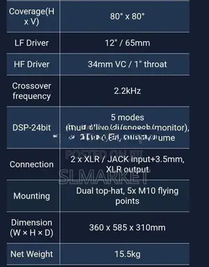Studiomaster Vortex 12A Active Speaker