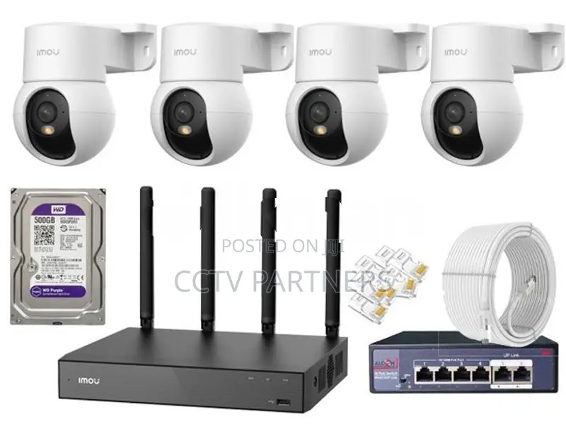 IMOU 3MP 2K 4-Camera PoE IP 360 rotate colorvu CCTV Package