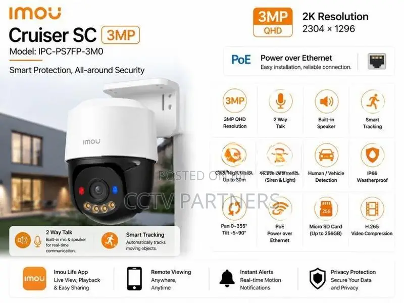 IMOU 3MP 2K 4-Camera PoE IP 360 rotate colorvu CCTV Package