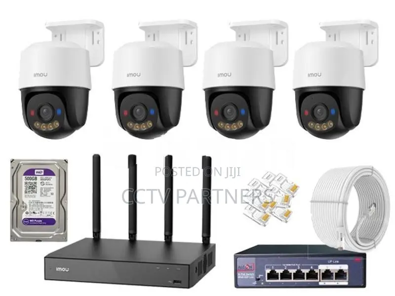 IMOU 3MP 2K 4-Camera PoE 360 AI Human Vehicle Two-way Talk CCTV Packag