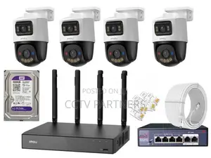 IMOU 6MP 4-Camera PoE IP AI Human Vehicle Color Vision Audio CCTV Pack
