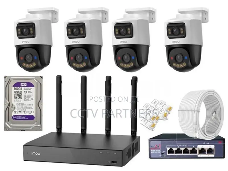 IMOU 6MP 4-Camera PoE IP AI Human Vehicle Color Vision Audio CCTV Pack