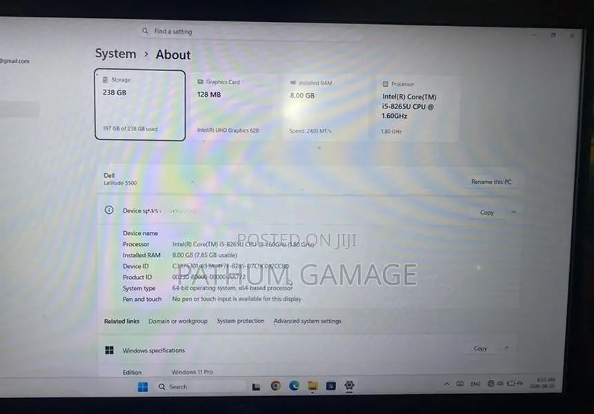 Dell Latitude 5500 i5-8265U 8th Gen