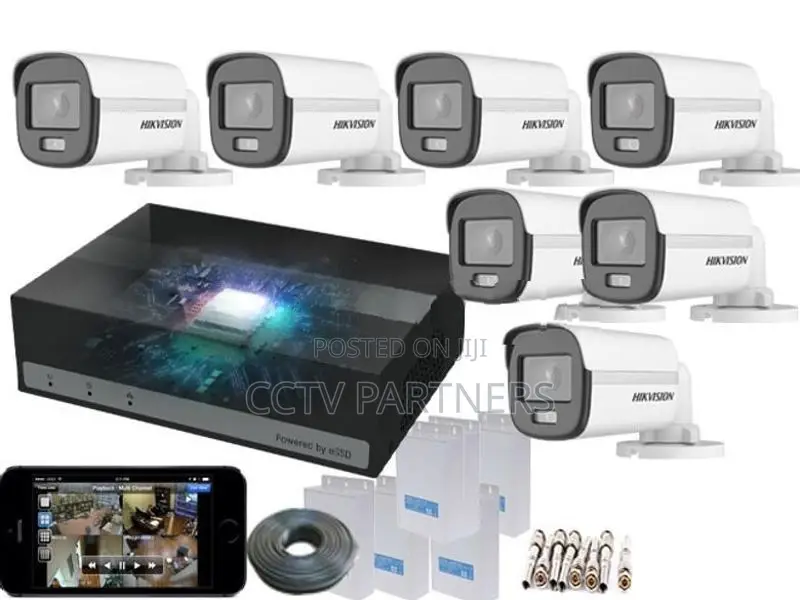 Hikvision 8ch e-DVR 1TB HDD ColorVu 1,080P 20M Turbo HD CCTV 7 Cameras