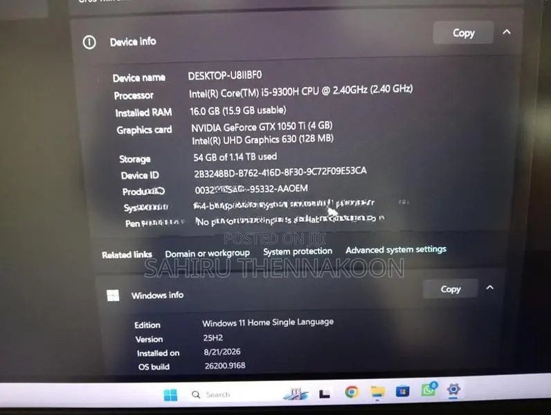 MSI gf63 Thin 9RCX Laptop