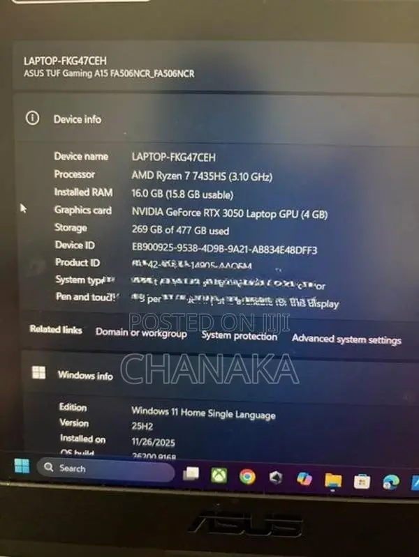 Asus TUF A15 RYZEN7