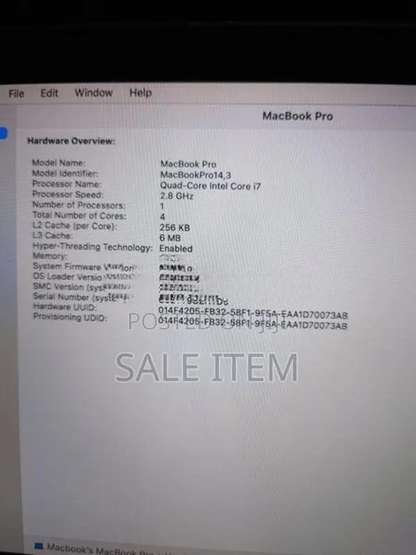 MacBook Pro 2017 Intel i7-16GB-256GB