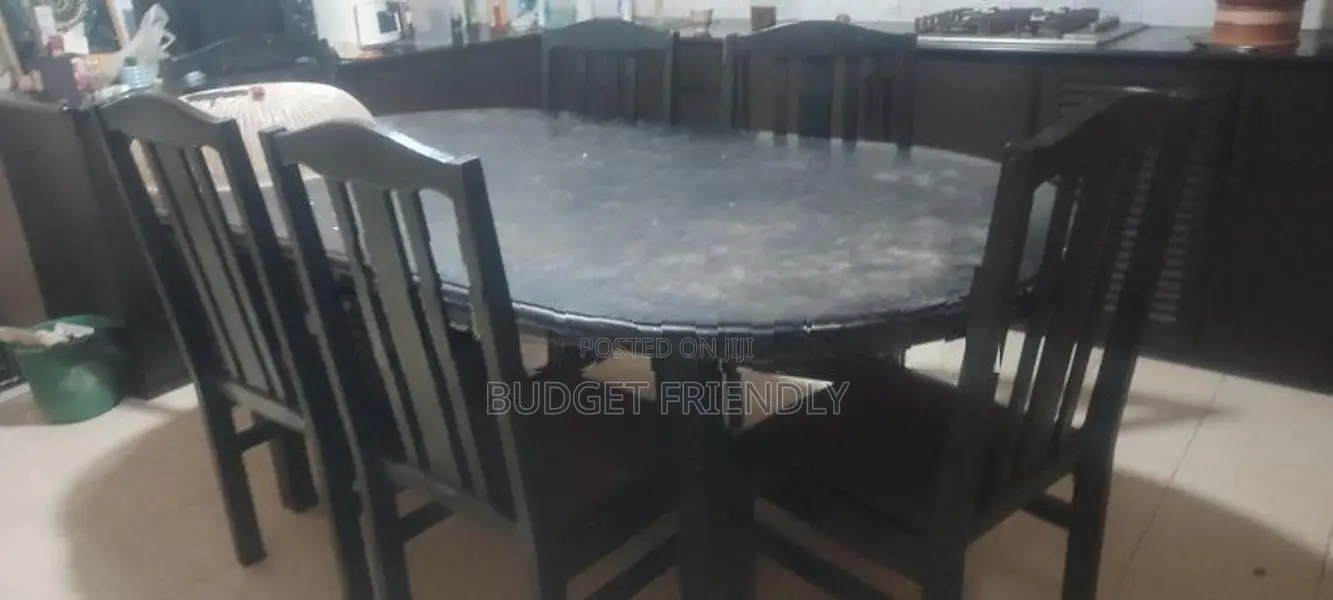 6-Seater Kitchen Table Set – Black Finish